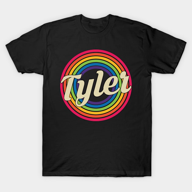 Tyler - Retro Rainbow Style T-Shirt by MaydenArt